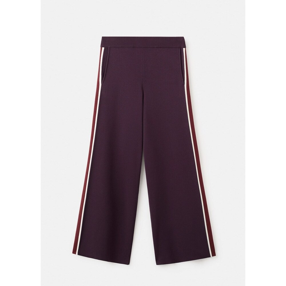 Knitted trousers with contrasting stripes